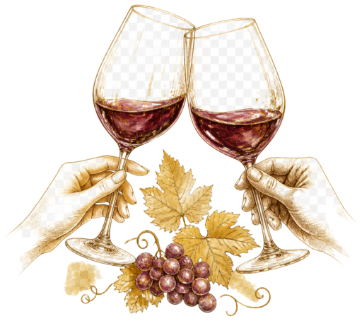 Ilustração de degustação de vinhos